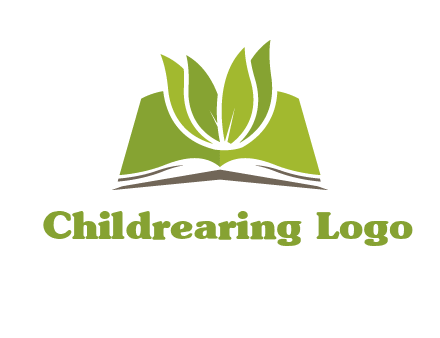 leaves on open book icon