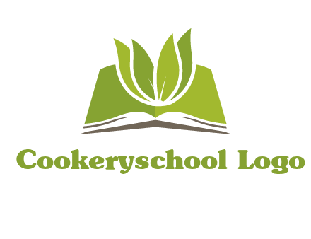 leaves on open book icon