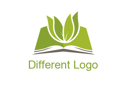 leaves on open book icon