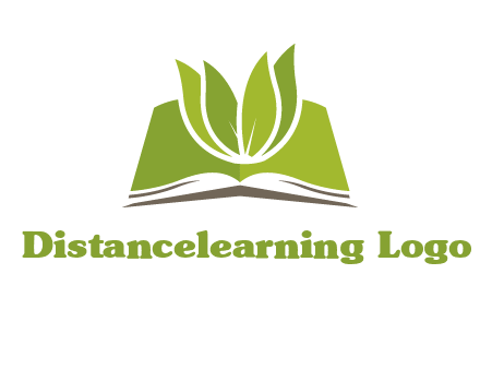 leaves on open book icon