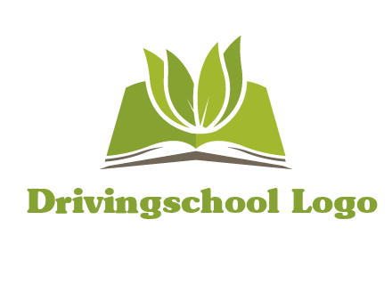 leaves on open book icon
