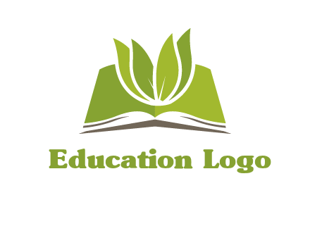 leaves on open book icon