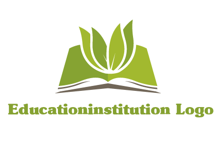 leaves on open book icon