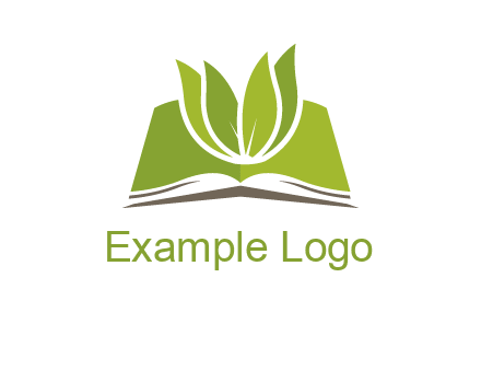 leaves on open book icon