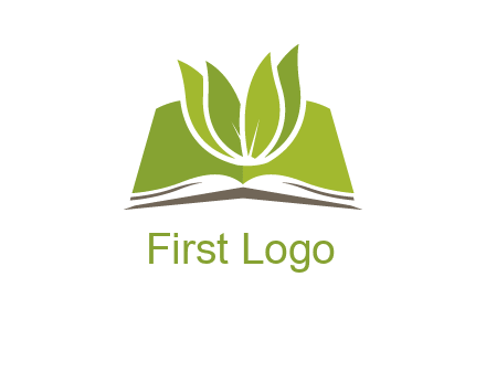 leaves on open book icon