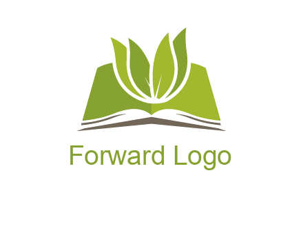 leaves on open book icon