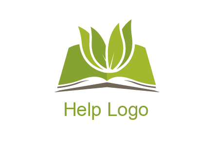 leaves on open book icon