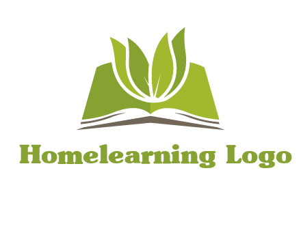 leaves on open book icon