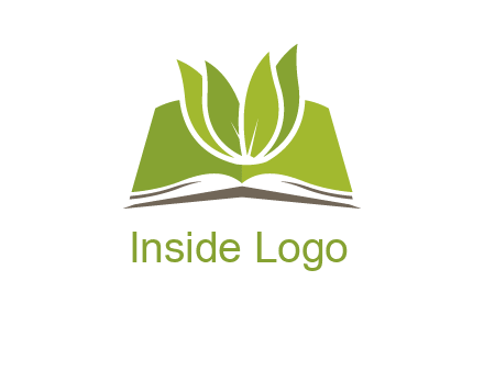 leaves on open book icon