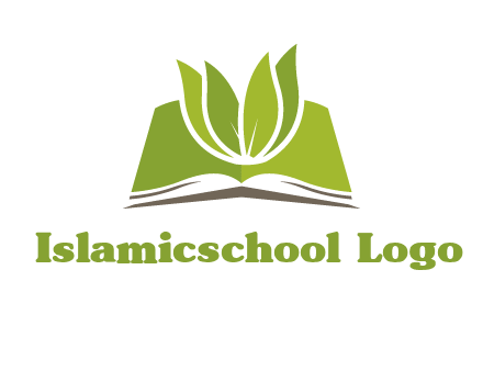 leaves on open book icon