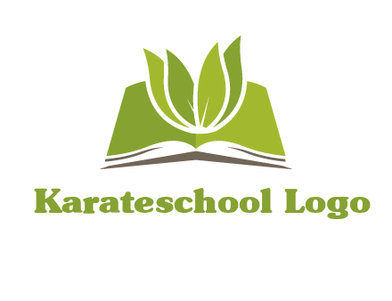 leaves on open book icon