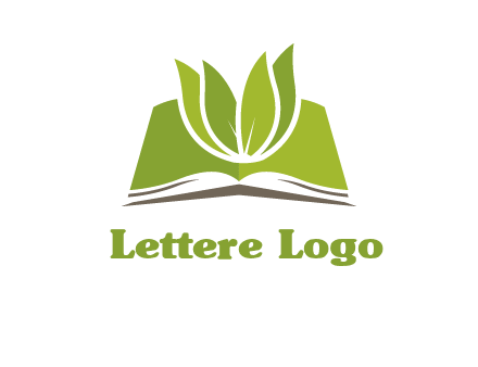 leaves on open book icon