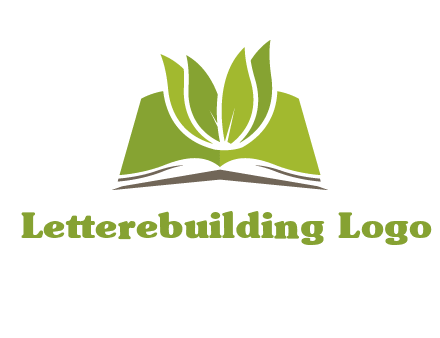 leaves on open book icon