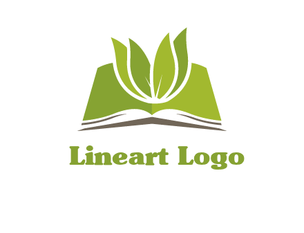 leaves on open book icon