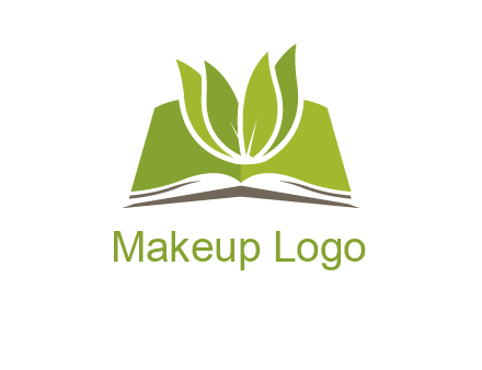 leaves on open book icon