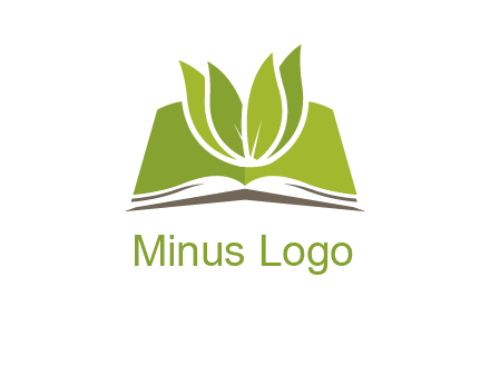 leaves on open book icon