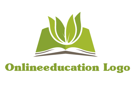 leaves on open book icon