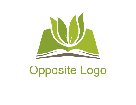 leaves on open book icon