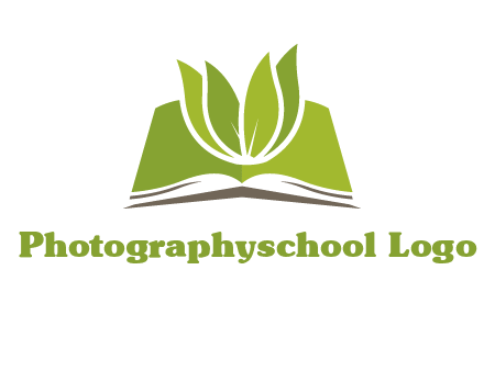 leaves on open book icon