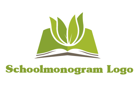 leaves on open book icon