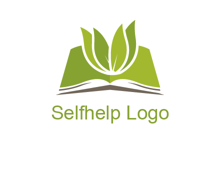 leaves on open book icon