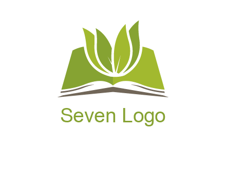leaves on open book icon
