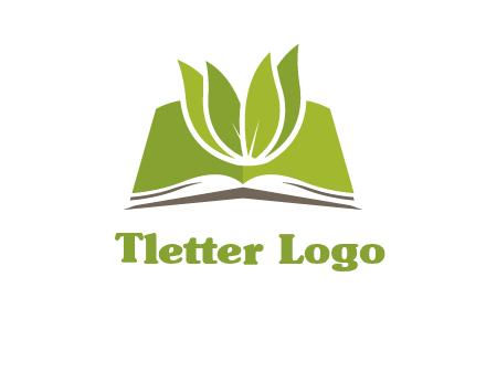 leaves on open book icon