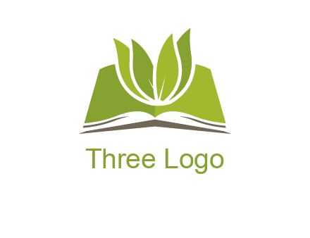 leaves on open book icon