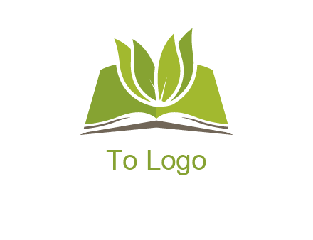 leaves on open book icon