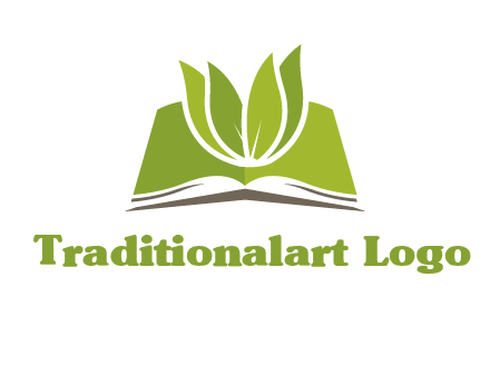 leaves on open book icon
