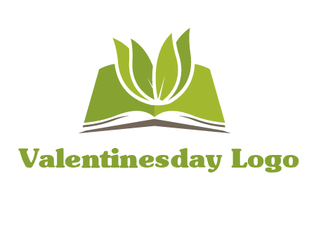 leaves on open book icon