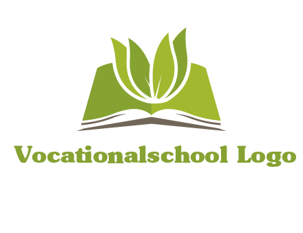 leaves on open book icon