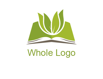 leaves on open book icon