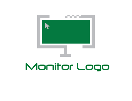 abstract monitor screen with mouse pointer icon