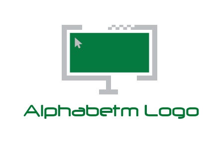 abstract monitor screen with mouse pointer icon