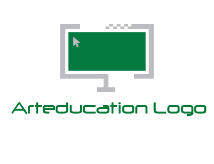 abstract monitor screen with mouse pointer icon