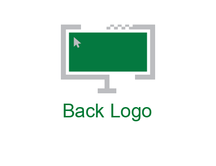 abstract monitor screen with mouse pointer icon