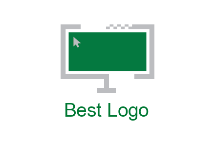 abstract monitor screen with mouse pointer icon