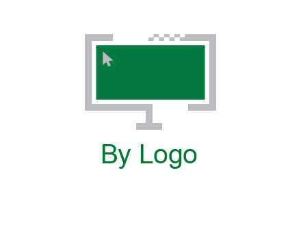 abstract monitor screen with mouse pointer icon