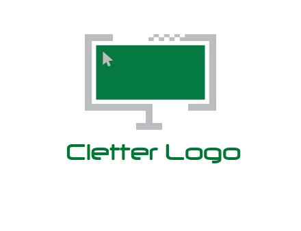 abstract monitor screen with mouse pointer icon