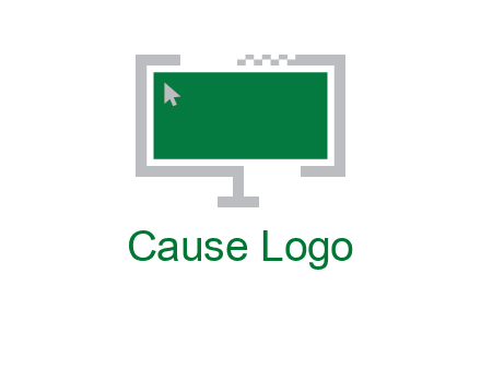 abstract monitor screen with mouse pointer icon