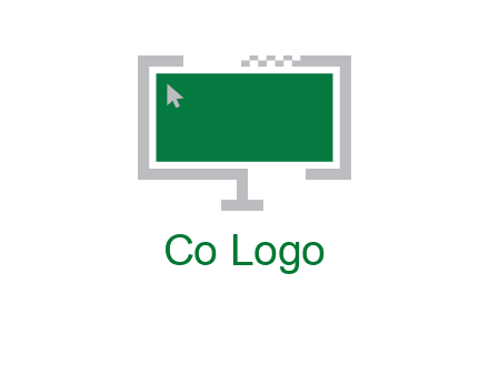 abstract monitor screen with mouse pointer icon