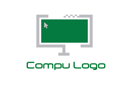 abstract monitor screen with mouse pointer icon