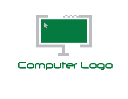 abstract monitor screen with mouse pointer icon