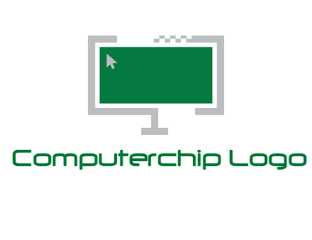 abstract monitor screen with mouse pointer icon