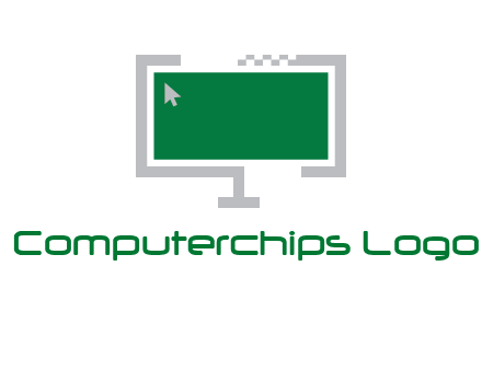 abstract monitor screen with mouse pointer icon