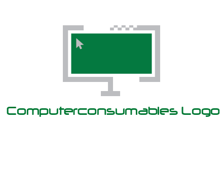 abstract monitor screen with mouse pointer icon