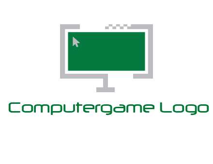 abstract monitor screen with mouse pointer icon