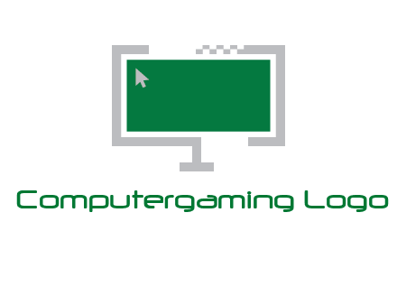 abstract monitor screen with mouse pointer icon