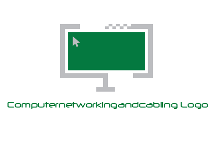 abstract monitor screen with mouse pointer icon